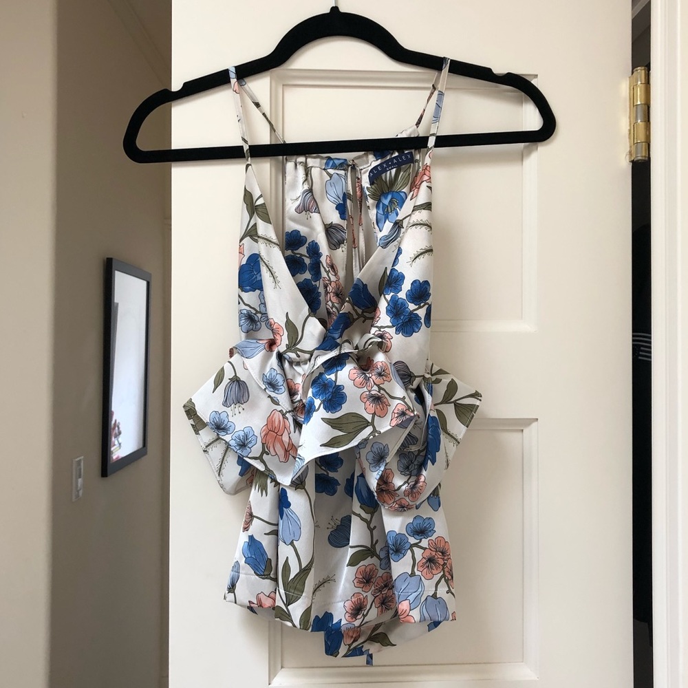 Floral Ruffle Peplum Blouse